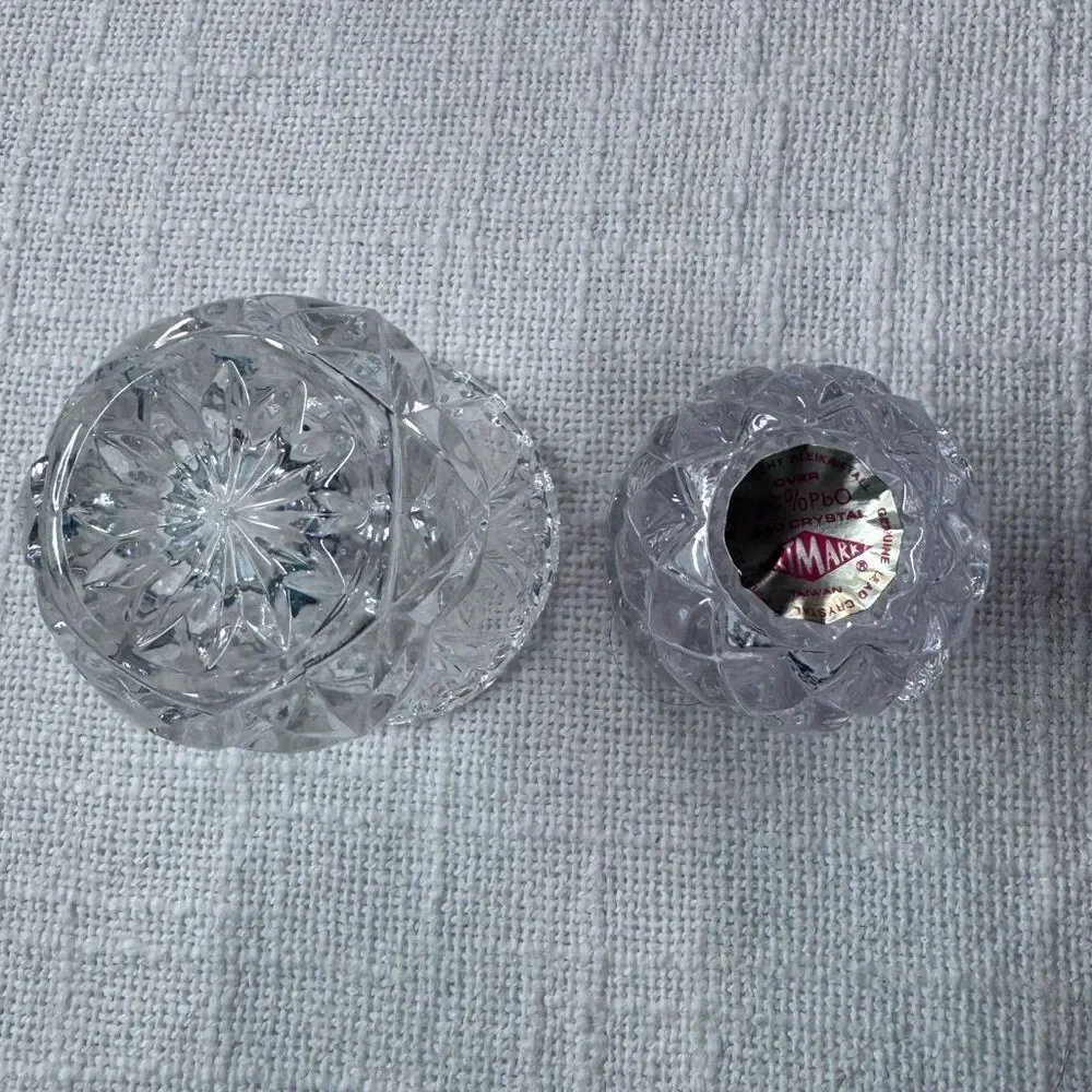 Artmark Lead Crystal Minature Bud Vases Mid-Century Modern Two Vase Set